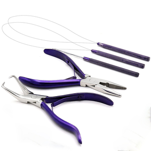 Professional New Hair <b>Extension</b> Tools Kit Premium Steel <b>Beads</b> Remover Crimp Pliers Hair Cutting & Styling Set - Product Image 5