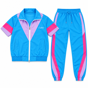 Custom Logo Men Vintage Nylon Combination Polyester Shorts Windbreaker <strong>Jacket</strong> Waterproof Colorful Zip Up Tracksuit Short Hoodies - Product Image 5