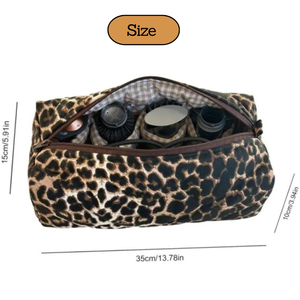 Sac de rangement pour sèche-cheveux Dyson à imprimé léopard fait main, avec fermeture éclair, plusieurs compartiments, idéal pour les voyages, l'organisation, les cadeaux et l'usage quotidien - Product Image 4