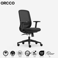 Chaise de bureau ergonomique exécutive à dossier moyen en maille, pivotante, réglable en hauteur, avec mécanisme de soutien lombaire, certifiée BSCI EUDR EN1335