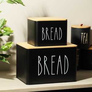 New Design Metal Bread <b>Bin</b> Set <b>Rectangle</b> Stacking Design Minimalist Kitchen Storage Container 2 Layer Food Container - Product Image 2