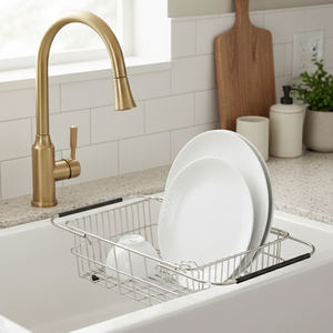 <span class=keywords><strong>Escurridor</strong></span> <span class=keywords><strong>de</strong></span> <span class=keywords><strong>Platos</strong></span> Ajustable para Fregadero, Expandible Sobre el Fregadero, Cesta <span class=keywords><strong>de</strong></span> Acero Inoxidable, Organizador <span class=keywords><strong>de</strong></span> <span class=keywords><strong>Platos</strong></span> Metálico - Product Image 1