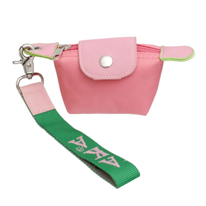 AKA Nylon <b>Pouch</b> Wristlet <b>Mini</b> <b>Pouch</b> Pink & Green Wristlet Coin Purse Key Holder Travel Organizer Gift Accessory - Product Image 1