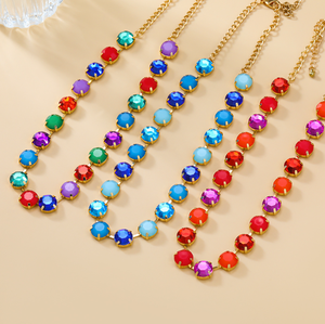Collier de perles irrégulières en résine faites à la main, multicolores, bijoux de mode, artisanat moulé, pour femmes et filles - Meilleures ventes - Product Image 5