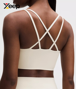 เสื้อชั้นในกีฬาโยคะคุณภาพสูงสำหรับผู้หญิง XEEP รุ่น XC-SB-111 แบบเรียบง่าย ระบายอากาศได้ดี สายปรับได้ แผ่นรองถอดออกได้ รองรับได้ดีเยี่ยม แห้งเร็ว - Product Image 4