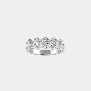 แหวนทองชุบ 10K น้ำหนัก 2.50 กะรัต ทรงวงรี วินเทจ ประดับเพชรแล็บโกรว์แบบห้าเม็ด - Product Image 2