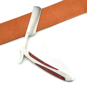 Maquinilla de Afeitar Plegable Profesional con Hoja de Acero Inoxidable y Mango de Madera, Herramienta de Aseo Personal Reutilizable de Una Sola Hoja - Product Image 1