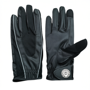 Guantes de equitación transpirables con malla elástica en la palma, cuero de microfibra, Sarino Performance, guantes unisex de verano para exteriores con gancho. - Product Image 1