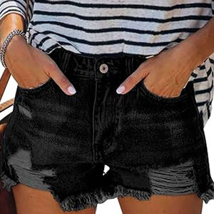 Pantalones Cortos de Mujer con Botones, Nuevo Color, Ligeros, Transpirables, Ecológicos, de Poliéster/Algodón, para Correr, Yoga, Ropa Urbana, Estilo Vaquero - Product Image 5