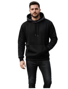New custom men's <b>rhinestone</b> <b>hoodie</b>, heavy 100% cotton fashion pullover, latest design <b>rhinestone</b> basic <b>hoodie</b> - Product Image 3