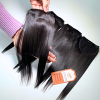 Haute qualité noir droite frange 100% pince à cheveux humains dans les Extensions de cheveux frange avant frange morceau de cheveux