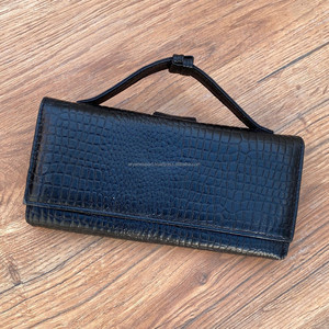 New Fashionable Crocodile Pattern Genuine Leather Long Handled <b>Wallets</b> for Women Luxury RFID Blocking <b>Card</b> <b>Holder</b> & Phone Clutch - Product Image 2