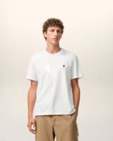 T-shirt blanc pour homme, coupe classique, 100% coton, logo brodé, col rond minimaliste, manches courtes, respirant, éco-responsable, streetwear