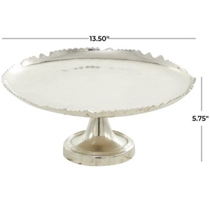 Support à gâteau rond en argent avec bord festonné, lavage à la main uniquement, 1 pièce - Product Image 2
