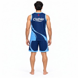 Ensemble de maillot et short de basket-ball pour hommes, respirant, léger, vêtements de sport athlétiques, pour entraînement d'équipe et matchs - Product Image 2