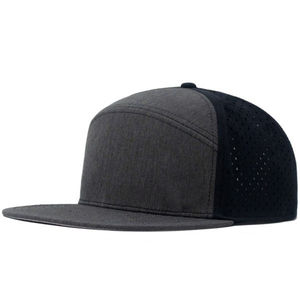 Light Blue Breathable Mesh Snapback <b>Cap</b> <b>Men's</b> Casual Solid Color <b>Flat</b> Brim Hat Woven Fabric Design - Product Image 3