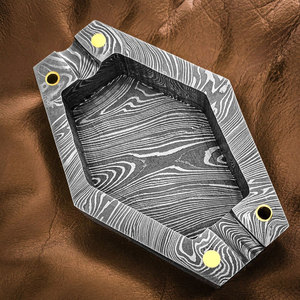 Cendrier en acier Damas de qualité supérieure, design artistique, durable, résistant à la chaleur, pour cigares et cigarettes - Product Image 6