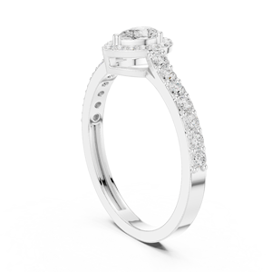 Bague de fiançailles et de mariage solitaire halo en argent sterling 925 avec moissanite taille poire pour femme, style luxe, joaillerie fine - Product Image 3