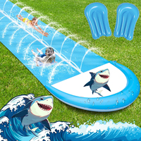 Toboggan aquatique gonflable Shark Double Lane pour enfants, en PVC vinyle personnalisé, jouet d'été pour usage intérieur/extérieur, capacité maximale <100 kg <2