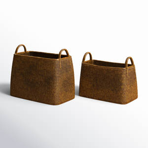 Organizador bohemio para el hogar, cesta decorativa de almacenamiento de ratán tejido para organizar tu espacio - Product Image 4