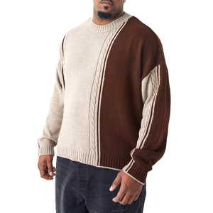 Wholesale OEM/ODM 100% <b>Acrylic</b> Custom Neck Pullover Long Sleeve <b>Letter</b> Pattern Winter Knitted Men's Sweater Anti-Wrinkle 440g - Product Image 1