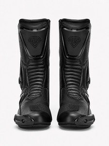 Bottes de moto mi-mollet en cuir véritable imperméables, respirantes, légères, avec fermeture éclair, semelle extérieure en caoutchouc, toutes saisons, noires, vente en gros - Product Image 6