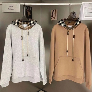 High Quality Fashion Trend Women's and Men's Sweatshirt Hoodie Plaid Hooded <b>Jumper</b> Patchwork Casual Kangaroo Pocket Hoodie - Product Image 1