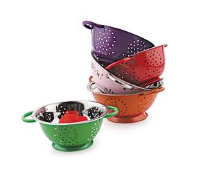 Ensemble d'égouttoirs de cuisine multifonctionnels en acier inoxydable écologique et coloré, avec poignées, support de base, passoire profonde, résistant au lave-vaisselle et au four - Product Image 1