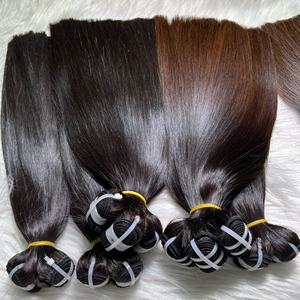 Cuticle Aligned Silky Weft Hair Super Double Drawn Raw Vietnamese Straight Hair Extensions Length 10 <b>12</b>" Grade 12A Available - Product Image 2