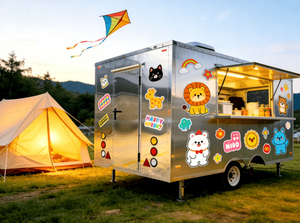 Fully Equipped Stainless Steel Mobile Food Truck | Outdoor Fast Food Kitchen Trailer With Coffee Machine For Sale - Product Image 2