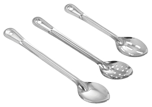 Best Price MIINOX 21" Stainless Steel Perforated Hooked <b>Serving</b> <b>Spoon</b> CE/EU Certified Eco-Friendly Silver Plated Camping Indian - Product Image 2