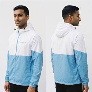 Chaqueta Cortavientos Personalizada con Logotipo para Hombre, 100% Nailon, Chaqueta Impermeable Ligera para Senderismo con Cremallera y Capucha - Product Image 4