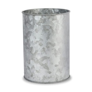 Jarrón Rústico de Metal Galvanizado con Diseño Floral Blanco, Centro de Mesa Cilíndrico Alto para Decoración de Hogar, Estilo Rústico y Bodas - Product Image 5