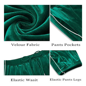 ชุดวอร์มกำมะหยี่สำหรับผู้ชาย 2 ชิ้น ชุดเซ็ตเสื้อฮู้ดและกางเกงจ็อกเกอร์ น้ำหนักเบา ระบายอากาศได้ดี กันลม - Product Image 6