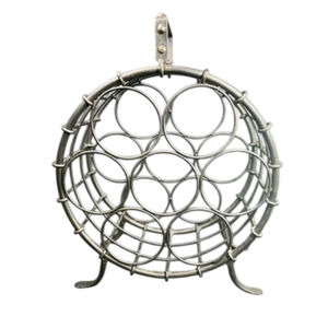 Estante para Vino de Mesa con Capacidad para 9 Botellas, Soporte Metálico para Botellas de Vino con Asa de Transporte, Ahorro de Espacio, Almacenamiento y Exhibición para Cocina y Bar - Product Image 5