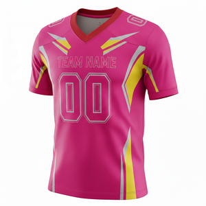 Maillot de football américain personnalisé anti-bactérien à manches courtes, uniforme de match, taille XL et plus, transfert thermique - Product Image 5