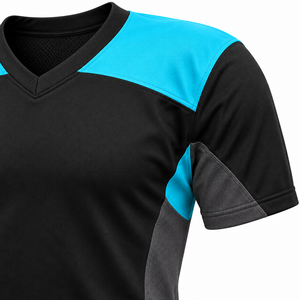 Black and Aqua 12 Panel American Football Uniform Set Without Padding and Curved Shoulder Yokes - Product Image 6