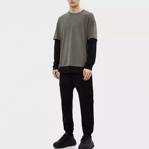 ผู้ผลิตเสื้อผ้า เสื้อยืดคอตตอนถักสองชั้น 100% สำหรับผู้ชาย สไตล์วินเทจ สีสันตามสั่ง เสื้อผ้าสตรีทแวร์ คอกลม ลำลอง - Product Image 2
