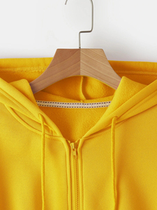 OEM Wholesale Customizable Washed Unisex Puffer Sweatshirt Hood <b>Cropped</b> <b>Zip</b>-<b>up</b> for Women Plus Size Autumn Winter High Street - Product Image 3