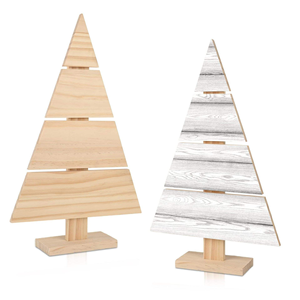Classical Painted Solid Wood Standing Pallet Christmas <b>Tree</b> for Home Decor & Holiday Gifts - Product Image 1