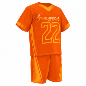 ชุดเสื้อลาครอสแบบซับลิเมชั่น ผ้าโพลีเอสเตอร์ระบายอากาศได้ดี พิมพ์ลายดิจิทัล เสื้อแขนสั้นและกางเกงขาสั้นสำหรับผู้ชาย ชุดกีฬาสำหรับทีม - Product Image 4