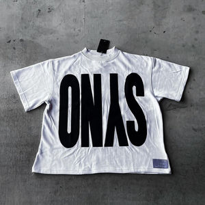 Camisetas de Algodón Grueso de 300 g/m², Estilo Vintage, Unisex, Personalizadas OEM, con Bordado Desgastado, Corte Holgado y Recortado para Hombre - Product Image 2