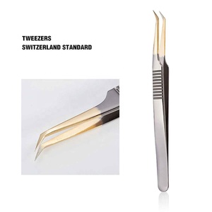 Wholesale Custom Logo Eyelash Extension Tweezers Stainless Steel Professional <b>Lash</b> Volume Isolation Beauty Tool OEM - Product Image 2