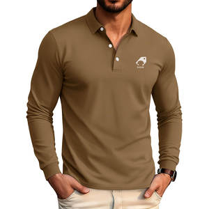 Light Weight <b>Slim</b> <b>Fit</b> <b>Men</b> Long Sleeves <b>Polo</b> <b>Shirts</b> Solid Color High Quality Long Sleeves <b>Polo</b> <b>Shirts</b> - Product Image 1