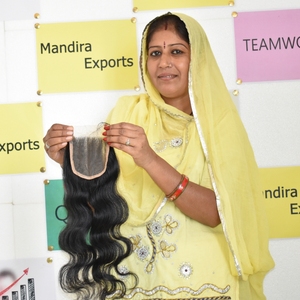 Bundles vierges non transformés couleur noir crépus 5*5 fermeture Bodywave Remy vietnamien cuticule aligné Temple Extensions de cheveux humains - Product Image 6