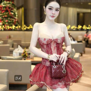 เดรสผู้หญิงสุดหรู แขนสั้น ดีไซน์ลงตัวทั้งความสง่างาม ความสบาย ทั้งแบบลำลองและเป็นทางการ เหมาะสำหรับหลากหลายโอกาส ผ้าไหมแม็กซี่ - Product Image 1