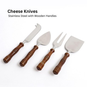 <b>Wooden</b> Cheese Serving Board Set with Slate Platter Cheese Knife Set Charcuterie Board Serving Tray - Product Image 2
