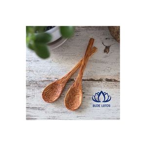Cuillère en bois de coco artisanale de haute qualité |   Ensemble d'ustensiles écologiques plaqués or au design moderne, compatibles lave-vaisselle et recyclables - Product Image 1
