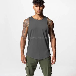 Débardeurs de sport pour hommes les plus vendus, haute qualité, 95% coton, 5% élasthanne, logo personnalisé, respirant, hauts de fitness, taille XL, imprimé - Product Image 3