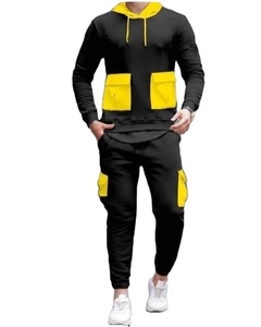 Survêtements pour hommes 100% coton délavés à l'acide personnalisé grande taille pantalon évasé sweat à capuche lourd respirant survêtement pour l'environnement - Product Image 1